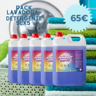 PACK LAVADORA 5 x DETERGENTE TEXTIL 5L